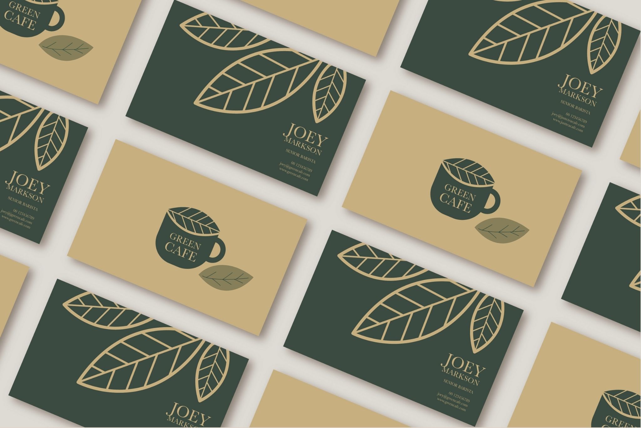 Brisbane business card printing by Brandset — premium custom cards featuring clean design, sharp colours, and café branding.