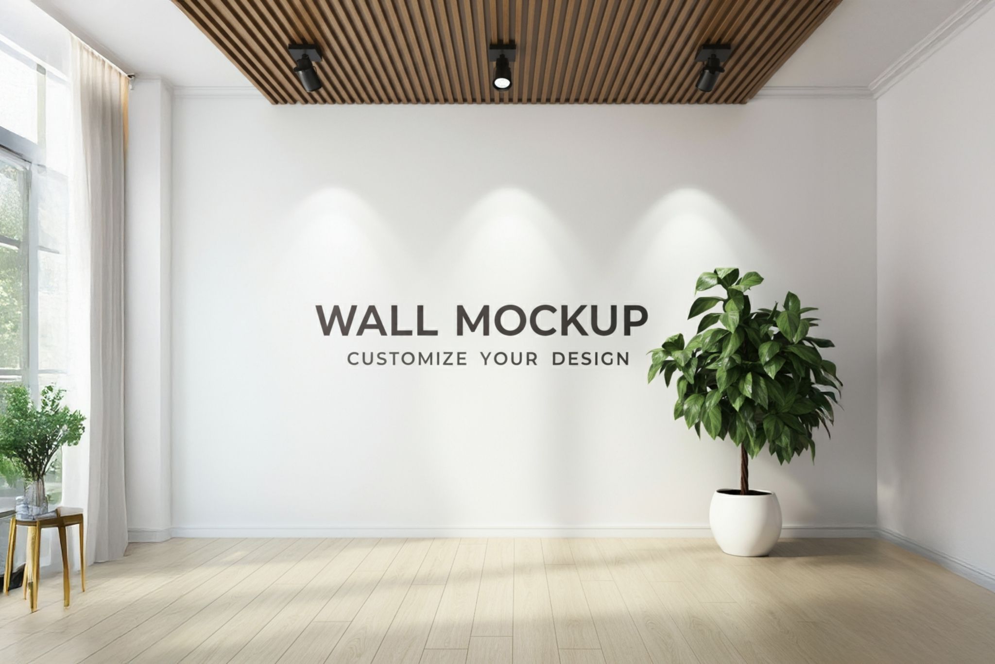 Modern indoor wall signage mockup with natural light and custom branding, part of Brisbane signage solutions by Brandset.
