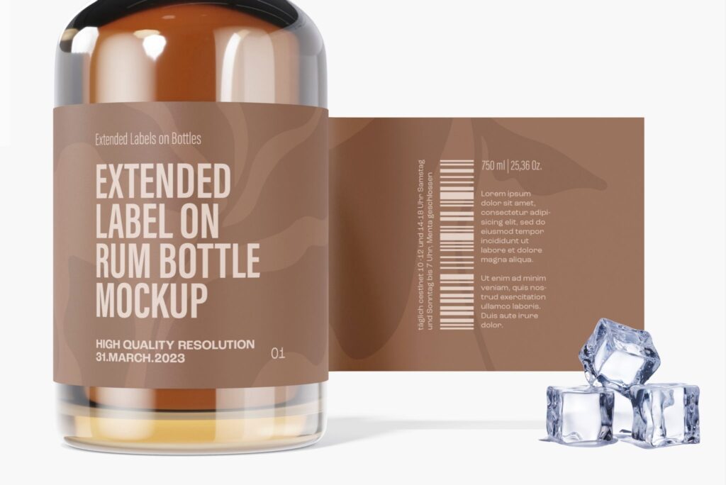 High-resolution extended product label for rum bottle — part of Brandset’s Brisbane label printing services.