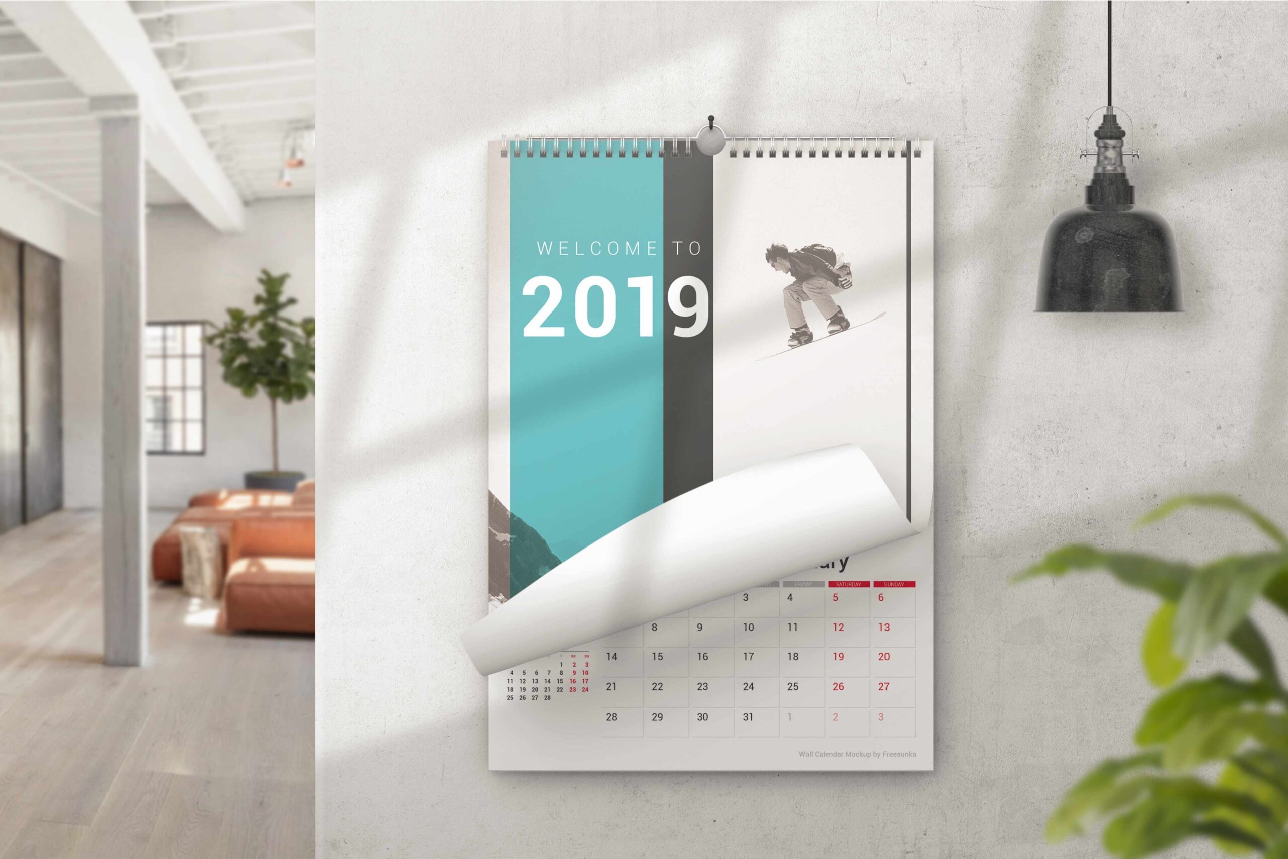 Wire bound wall calendar adveture camp